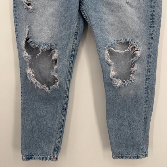 ZARA Distressed Ripped High Rise Ankle Length Jeans Women's 10 - Picture 3 of 9